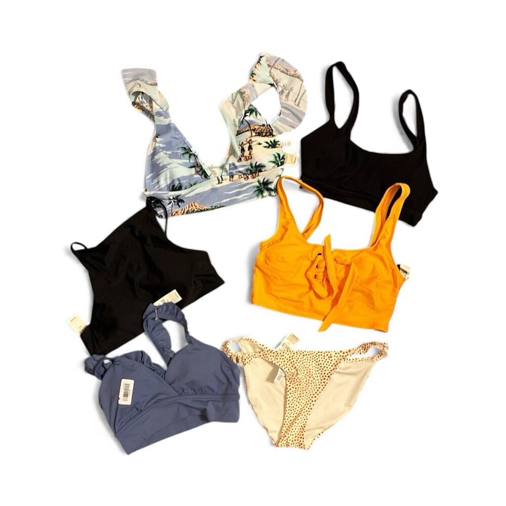 6 Aerie AE New Swim Suit Lot Women’s S Small | 5 Bikini Tops 1 Bottom